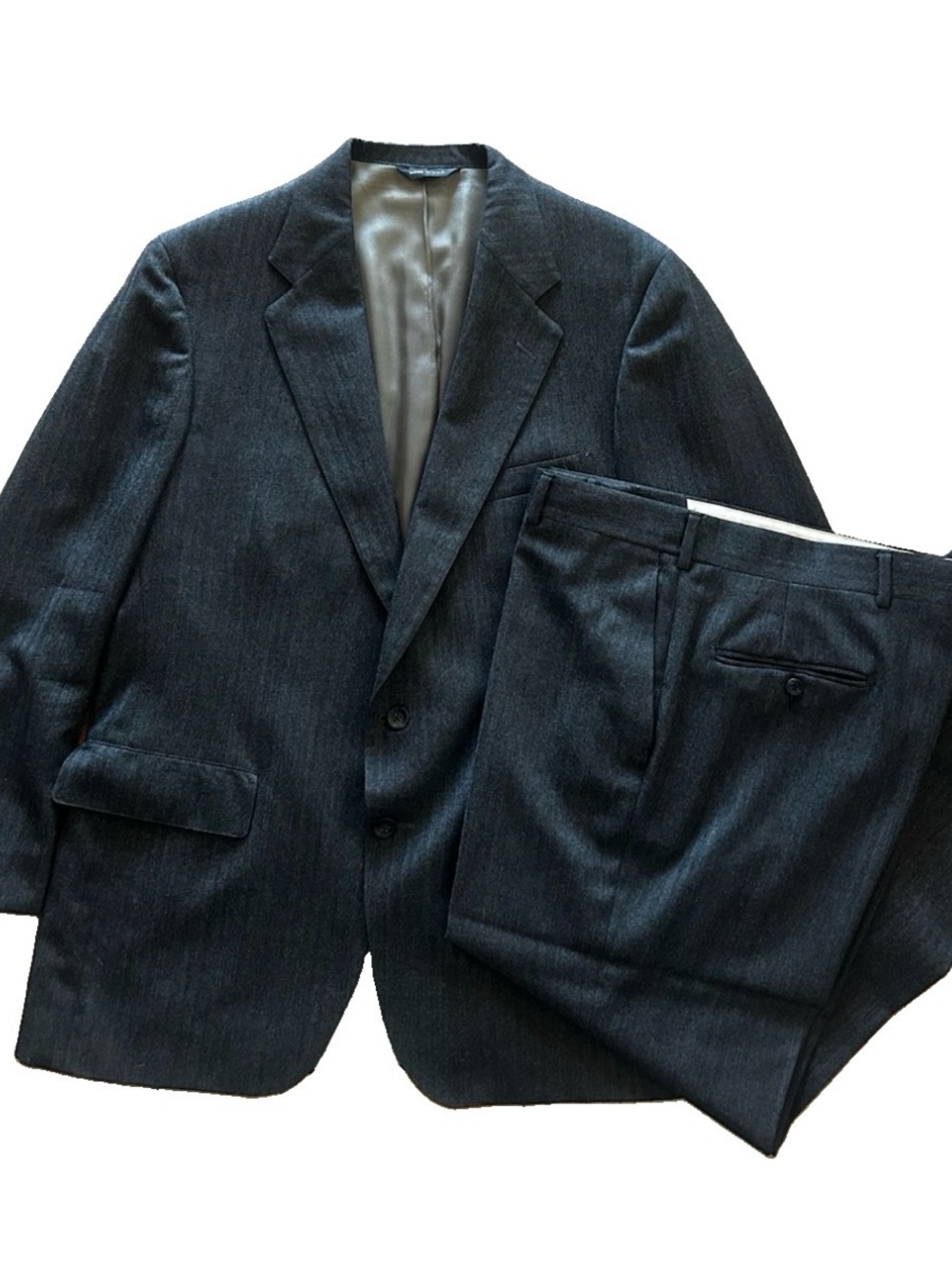 Vintage Chaps Ralph Lauren Charcoal Herringbone Two-Piece Suit
